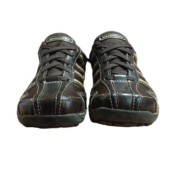 Skechers‎ Shoes Youth Boys Size 1 Brown Lace Up Low Top Hiking Sneaker 91658L - Picture 2 of 12